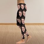 Personalized Funny Face Photo Stretchy Leggings Yoga Pants Daily Sports Accessories Birthday Anniversary Gift for Girlfriend Wife