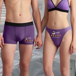 Set di biancheria intima personalizzata a cinque stelle con foto, perizoma e boxer traspiranti, con nome, data e testo, regalo di compleanno e anniversario per uomini e donne.