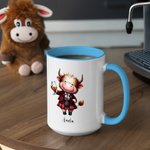 Personlig morsomt Highland Cow Scotch Whisky keramisk krus med navn Bursdagsgave til Highland Cow-elskere