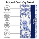 Toile de Jouy personnalisée avec motif d'animal de compagnie Séchage rapide Serviette de plage surdimensionnée avec nom Vacances d'été Fête de la plage Cadeau d'anniversaire pour les amoureux des chie