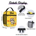 Personalisierte Cartoon lachende Tier isolierte Lunch Bag mit Namen täglich Reisen zurück zu Schule Geburtstag Geschenk für Jungen Mädchen
