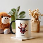 Personlig morsomt Highland Cow Scotch Whisky keramisk krus med navn Bursdagsgave til Highland Cow-elskere