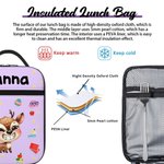 Personalisierte Cartoon lachende Tier isolierte Lunch Bag mit Namen täglich Reisen zurück zu Schule Geburtstag Geschenk für Jungen Mädchen