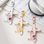 Spersonalizowany stetoskop medyczny Krzyż Odznaka Urok z kamieniem narodzin Tydzień pielęgniarki Ukończenie studiów Prezent urodzinowy dla pielęgniarek i lekarzy