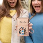 Personalizado Retro Moda Niña PU Cuero Crossbody Cartera con Nombre y Ranuras para Tarjetas Accesorios de Viaje Cumpleaños Aniversario Regalo para Mujeres