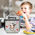 Personalisierte Cartoon lachende Tier isolierte Lunch Bag mit Namen täglich Reisen zurück zu Schule Geburtstag Geschenk für Jungen Mädchen