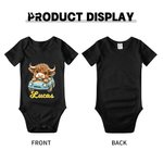 Vaca de las Tierras Altas personalizada 100% Algodón Body para bebé con nombre Luna Llena Regalo de Baby Shower para bebé Niña Niño