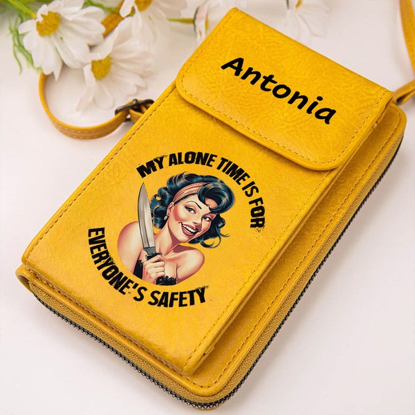 Personalizado Retro Moda Niña PU Cuero Crossbody Cartera con Nombre y Ranuras para Tarjetas Accesorios de Viaje Cumpleaños Aniversario Regalo para Mujeres
