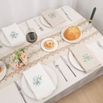 Personalizzato ricamato primavera fiore vintage iniziale lino tovagliolo tavolo decorazione Housewarming matrimonio Tea Party regalo per Hostess famiglia amico