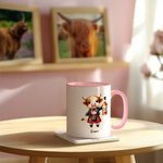 Personlig morsomt Highland Cow Scotch Whisky keramisk krus med navn Bursdagsgave til Highland Cow-elskere