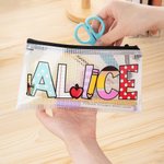 Personalizzato nome colorato impermeabile Mesh Matita Pouch con Zipper School Supplies Back to School regalo per i bambini