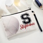 Borsa cosmetica personalizzata con nome pallavolo e cinturino da polso Regalo di compleanno e anniversario per gli amanti della pallavolo Allenatore di squadra