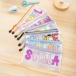 Personalizzato nome colorato impermeabile Mesh Matita Pouch con Zipper School Supplies Back to School regalo per i bambini
