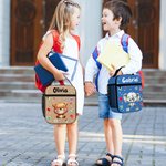 Personalisierte Cartoon lachende Tier isolierte Lunch Bag mit Namen täglich Reisen zurück zu Schule Geburtstag Geschenk für Jungen Mädchen