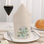 Personalizzato ricamato primavera fiore vintage iniziale lino tovagliolo tavolo decorazione Housewarming matrimonio Tea Party regalo per Hostess famiglia amico