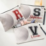 Borsa cosmetica personalizzata con nome pallavolo e cinturino da polso Regalo di compleanno e anniversario per gli amanti della pallavolo Allenatore di squadra