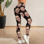 Personalized Funny Face Photo Stretchy Leggings Yoga Pants Daily Sports Accessories Birthday Anniversary Gift for Girlfriend Wife