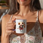 Personlig morsomt Highland Cow Scotch Whisky keramisk krus med navn Bursdagsgave til Highland Cow-elskere