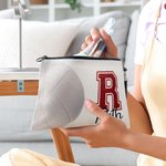 Borsa cosmetica personalizzata con nome pallavolo e cinturino da polso Regalo di compleanno e anniversario per gli amanti della pallavolo Allenatore di squadra