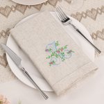 Personalizzato ricamato primavera fiore vintage iniziale lino tovagliolo tavolo decorazione Housewarming matrimonio Tea Party regalo per Hostess famiglia amico