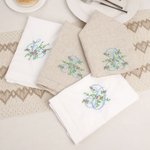 Personalizzato ricamato primavera fiore vintage iniziale lino tovagliolo tavolo decorazione Housewarming matrimonio Tea Party regalo per Hostess famiglia amico