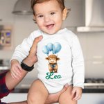 Vaca de las Tierras Altas personalizada 100% Algodón Body para bebé con nombre Luna Llena Regalo de Baby Shower para bebé Niña Niño