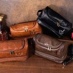 Trousse de Toilette Cuir PU Élégante et Spacieuse Personnalisé avec Monogramme et Nom Cadeau pour Homme