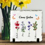 Personalisierte Schiefer Rahmen mit Geburtsblume und Familie Namen Geschenk für Mutter Großmutter