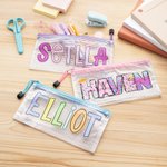 Personalizzato nome colorato impermeabile Mesh Matita Pouch con Zipper School Supplies Back to School regalo per i bambini