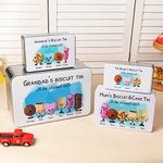 Personalised Food Grade Metal Biscuit Tin with Name and Text Birthday Gift Christmas Gift for Family
