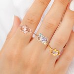 Personlig 1-5 Birthstones Ring Smyckesring Familjesmycke Mors dag Födelsedag Jubileum Present till Kvinnor Mamma Mormor