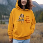 Personalised Cartoon Horse Cowgirl Multicolour Sweatshirt Hoodie with Name Birthday Gift for Family Friends Horse Lovers