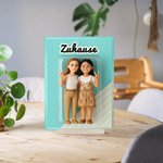 Personalisierte Foto 3D-Effekt-Charakter Acryltafel mit Titel und Sockel Schreibtisch Deko Jahrestag Geburtstag Geschenk für Familie Freunde