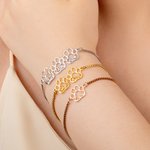 Personalizada 1-6 Hueco Huellas de Perro Pulsera Ajustable con Nombres Cumpleaños Aniversario Regalo para Amantes de las Mascotas