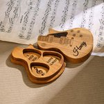 Personalized Wooden Guitar Picks with Storage Case Engraved Holder Box for Pick Set Gift for Guitar Player Musician Birthday Gift Idea
