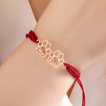 Personalizada 1-6 Hueco Huellas de Perro Pulsera Ajustable con Nombres Cumpleaños Aniversario Regalo para Amantes de las Mascotas