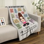 Henkilökohtainen Butterfly Cartoon Yoga Character Affirmations Soft Throw Blanket kanssa nimi Home Decor Syntymäpäivälahja Joogan ystäville Naiset Tytöt