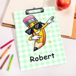 Personalized Pencil Character Multicolor Acrylic Clipboard with Low Profile Clip Teacher's Day  Back to School Birthday Gift for Teachers Students 5