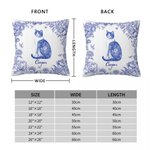 Cuscino personalizzato Toile De Jouy Design Dog Cat Throw Pillow Cover con nome Sympathy Sentimental Memorial Gift for Pet Owner