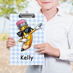 Personalized Pencil Character Multicolor Acrylic Clipboard with Low Profile Clip Teacher's Day  Back to School Birthday Gift for Teachers Students 3