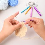 Personalised Crochet Queen Colourful Portable Mini Crochet Hooks Keychain with Engraved Text Outdoor Essentials Birthday Gift for Women Craft Lovers