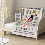 Henkilökohtainen Butterfly Cartoon Yoga Character Affirmations Soft Throw Blanket kanssa nimi Home Decor Syntymäpäivälahja Joogan ystäville Naiset Tytöt