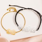 Personalizada 1-6 Hueco Huellas de Perro Pulsera Ajustable con Nombres Cumpleaños Aniversario Regalo para Amantes de las Mascotas