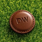 Juego de dos marcadores de bolas de golf magnéticos de cuero de PU con monograma personalizado Accesorios de golf Regalo de cumpleaños Día del Padre para los amantes de los jugadores de golf