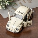 Personlig Mini Vintage Beetle Bröllopsbilmodell med namn och datum Bröllopsfest Tackgåva för ringbärare Brudgum Gäster