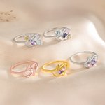 Personlig 1-5 Birthstones Ring Smyckesring Familjesmycke Mors dag Födelsedag Jubileum Present till Kvinnor Mamma Mormor