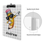 Personalized Pencil Character Multicolor Acrylic Clipboard with Low Profile Clip Teacher's Day  Back to School Birthday Gift for Teachers Students 6