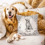 Cuscino personalizzato Toile De Jouy Design Dog Cat Throw Pillow Cover con nome Sympathy Sentimental Memorial Gift for Pet Owner