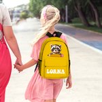 Personligt tecknad Penguin Raccoon Animals Namn Ryggsäck med dragkedja och sidofickor Födelsedag Tillbaka till skolan Present till pojkar Flickor