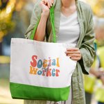 Spersonalizowana płócienna torba o dużej pojemności dla pracownika socjalnego z imieniem i nazwiskiem Prezent dla absolwentów szkoły pracy socjalnej